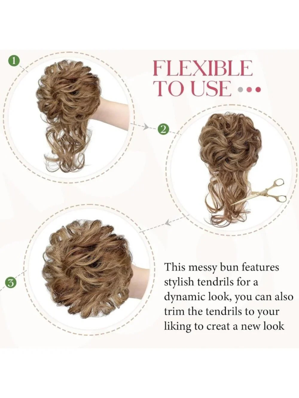 2PCS Messy Bun Hair Extensions - Stylish Ponytail Pieces for Effortless Updos